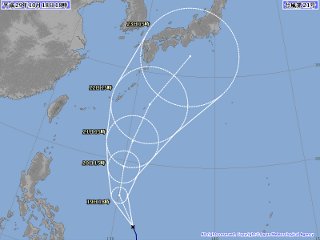 台風21号進路予想図