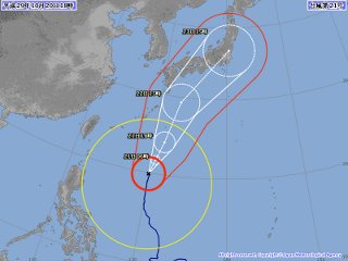 台風21号進路予想図