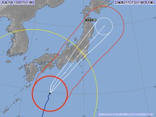 台風21号進路予想図