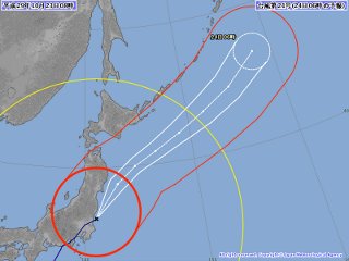 台風21号進路予想図