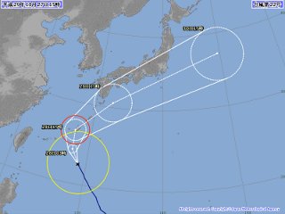台風21号進路予想図