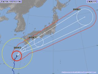 台風21号進路予想図