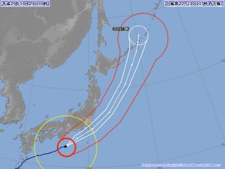 台風21号進路予想図