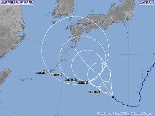 台風5号進路予想図
