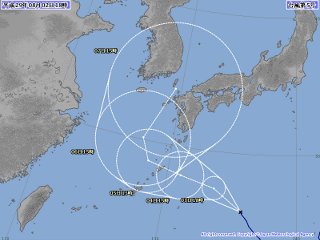 台風5号進路予想図