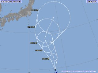台風5号進路予想図