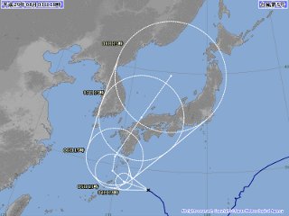 台風5号進路予想図