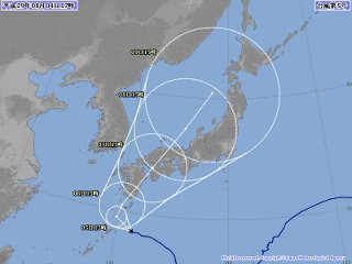 台風5号進路予想図