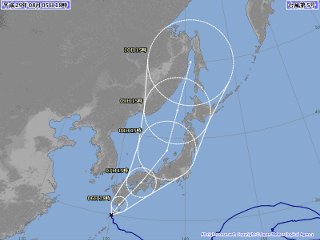 台風5号進路予想図
