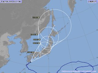 台風5号進路予想図