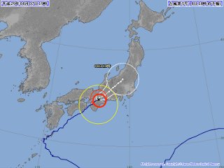 台風5号進路予想図