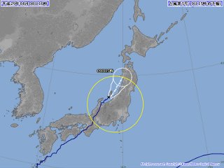 台風5号進路予想図
