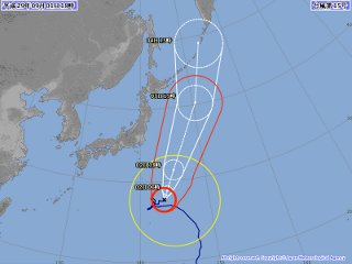 台風5号進路予想図