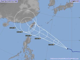 台風5号進路予想図