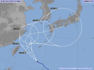 台風5号進路予想図