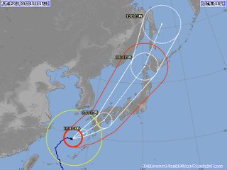台風5号進路予想図