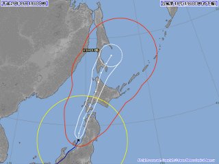 台風5号進路予想図