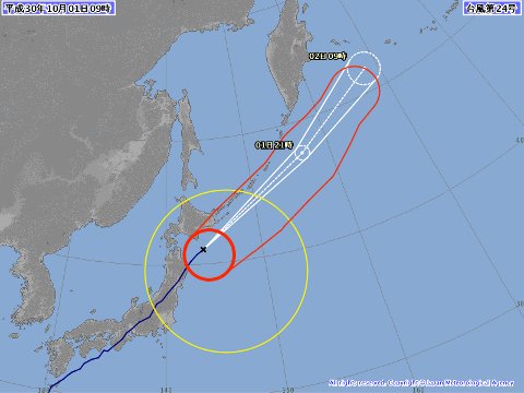 台風進路予想図