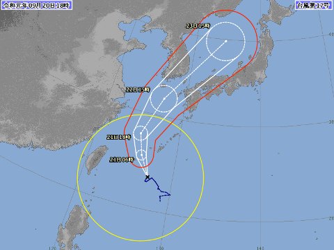 台風進路予想図