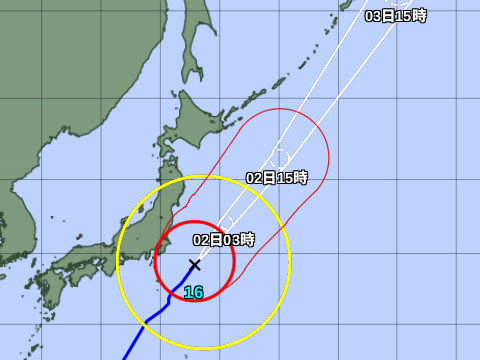 台風進路予想図