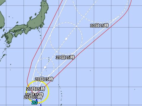 台風進路予想図