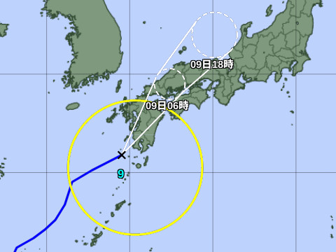台風進路予想図
