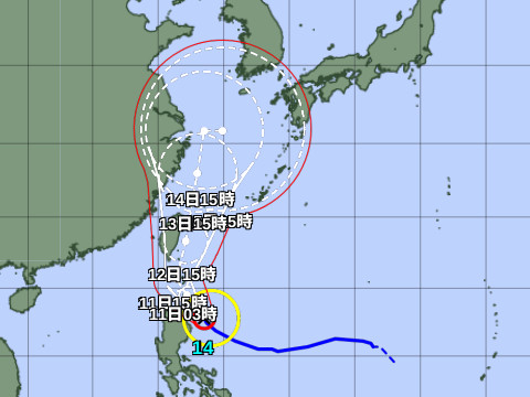 台風進路予想図