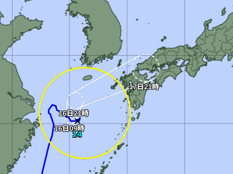 台風進路予想図