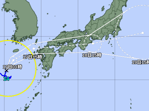 台風進路予想図