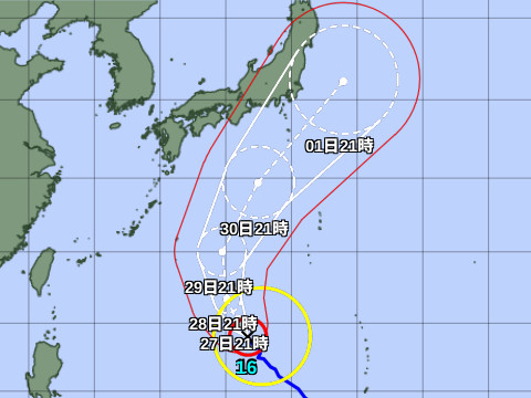 台風進路予想図
