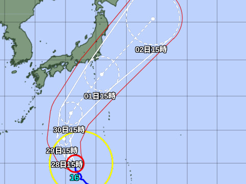 台風進路予想図