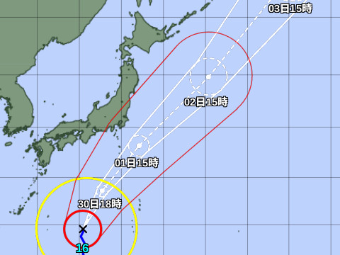 台風進路予想図