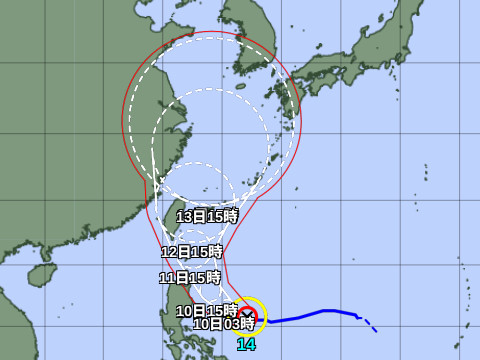 台風進路予想図