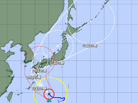 台風進路予想図