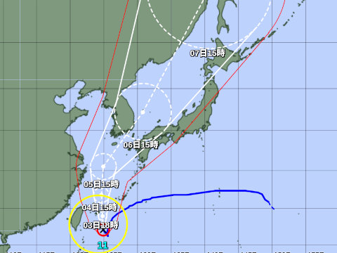 台風進路予想図