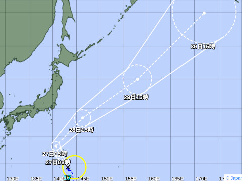 台風進路予想図