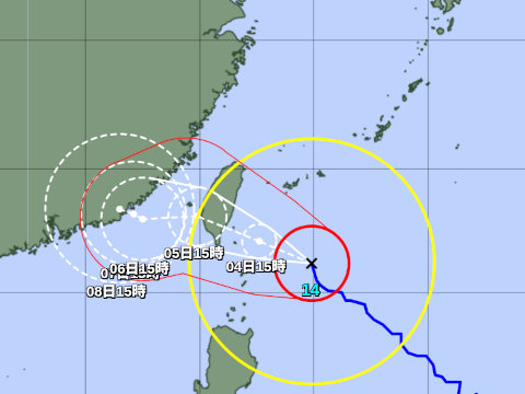 台風進路予想図