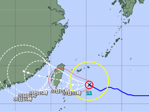 台風進路予想図